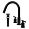 Novatto WALTZ Widespread 2-Handle Lavatory Faucet in Matte Black with Drain NBF-112MB-PUD - alternate 1